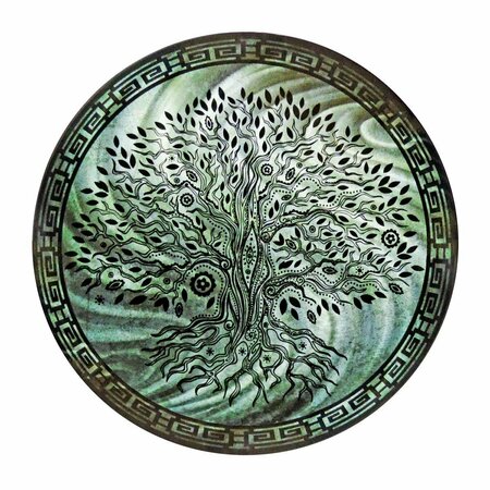 MANMADE 24 in. Round Tree of Life Wall Art - Teal MA3656292
